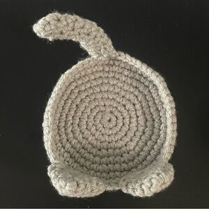 New Handmade Gray Cat Crochet Coaster